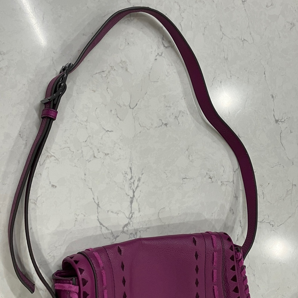 AIMEE KESTENBERG Shoulder Bag VIOLET LEATHER Excellent - Picture 9 of 11